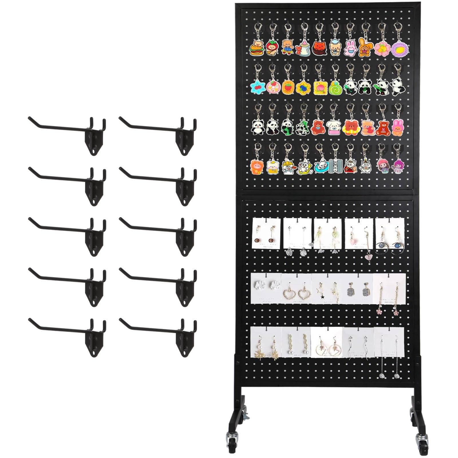 NectaCol 2'x 5' Standing Pegboard Display with TBase, Pegboard Display Stand ...