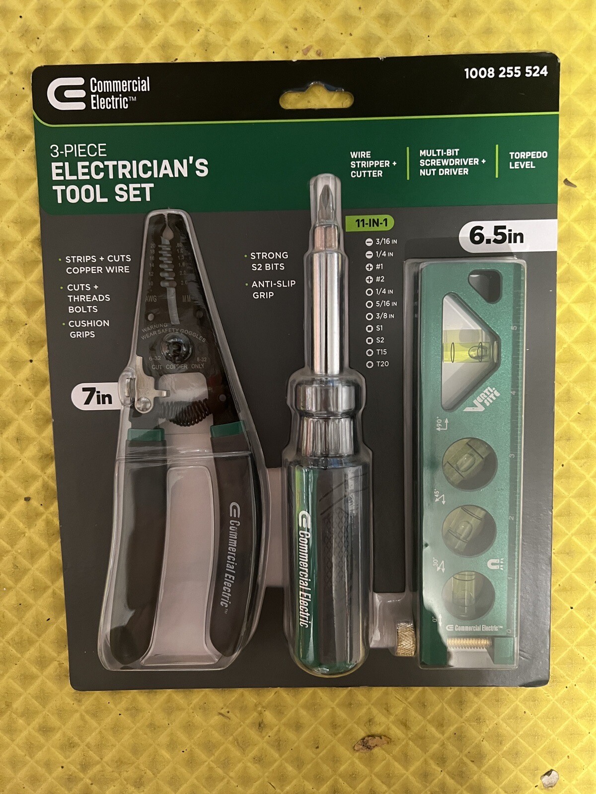 COMMERCIAL ELECTRIC 3 PIECE ELECTRIANS TOOL SET 1008255524 NEW