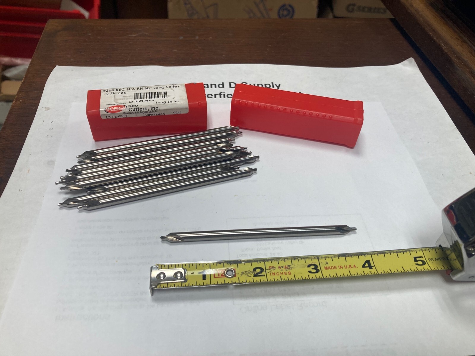 KEO 22040, #2 x 3/16" Combo Drill & Countersink, Plain, 4" OAL, Bright, HSS