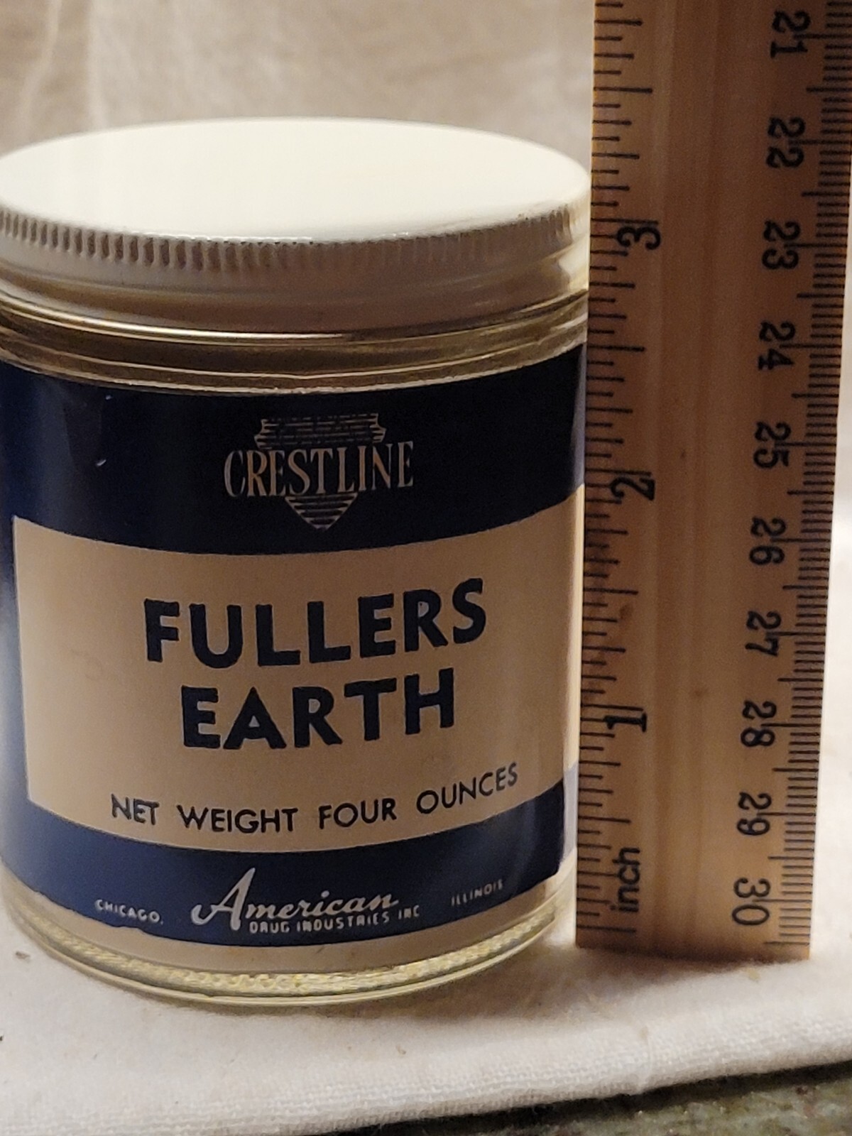 CRESTLINE FULLER'S EARTH JAR ORIGINAL LABEL