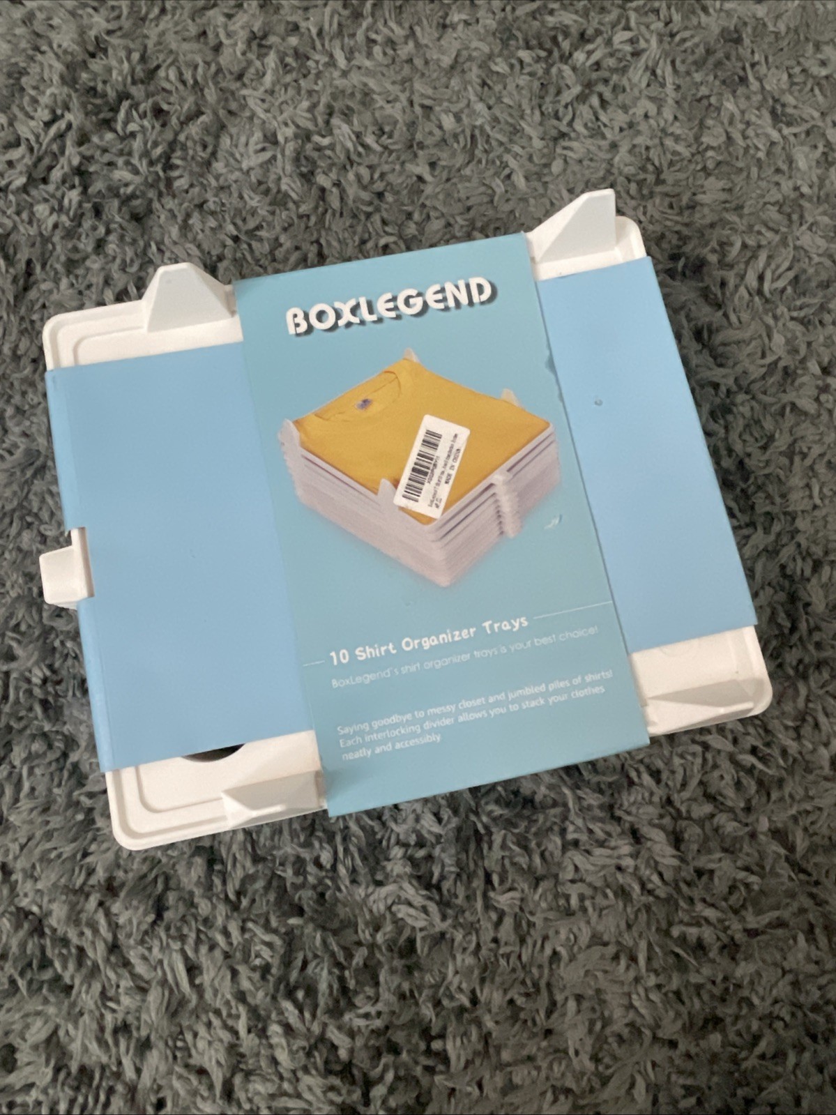 BOXLEGEND 10‑Pack Shirt Organizer Trays – NEW – Closet Stacking System