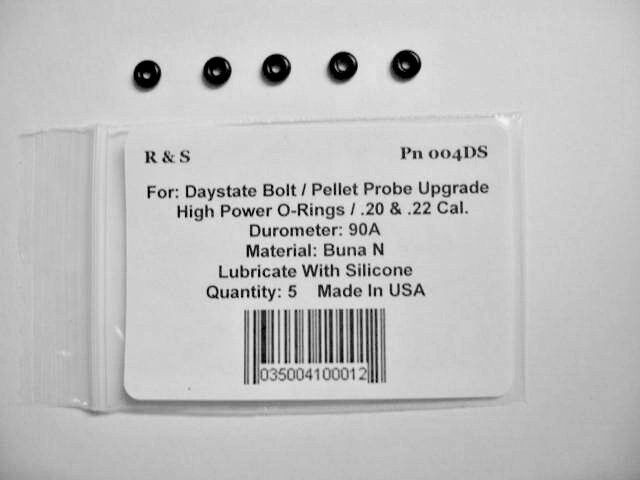 5 Daystate Bolt,Pellet Probe Upgrade High Power .20 & 22 Cal. O-Rings /R&S 004DS