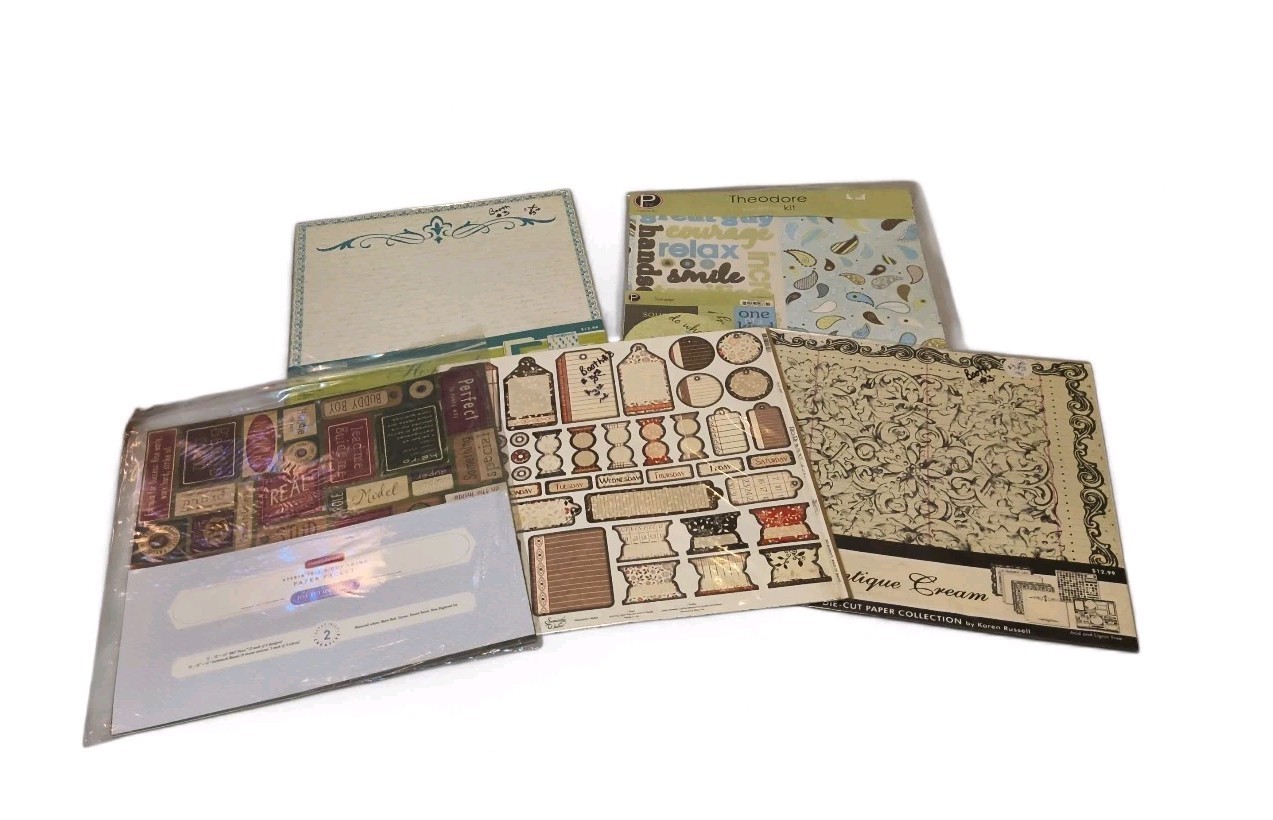 scrapbook paper lot New And Opened Creative Imagination, Pebbles Brands