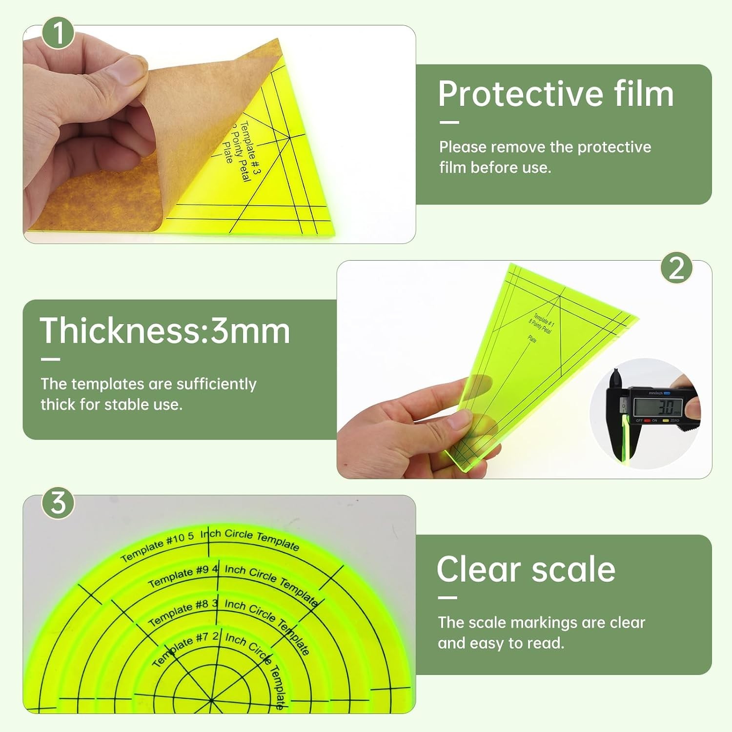 Acrylic Quilting Template Ruler, Design Plate, Patchwork Templates for Sewing...