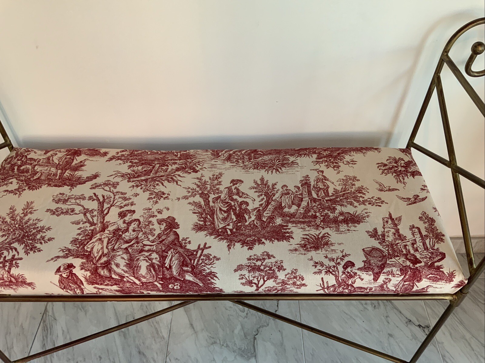 Bombay Company Upholstered Bench Handcrafted metal