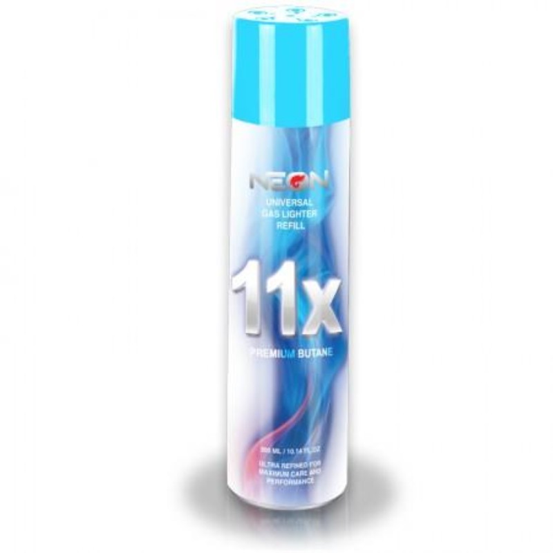 6x Neon 11x Premium Butane Fuel Lighter Refill Gas Fluid Ultra Purified Lot 300m