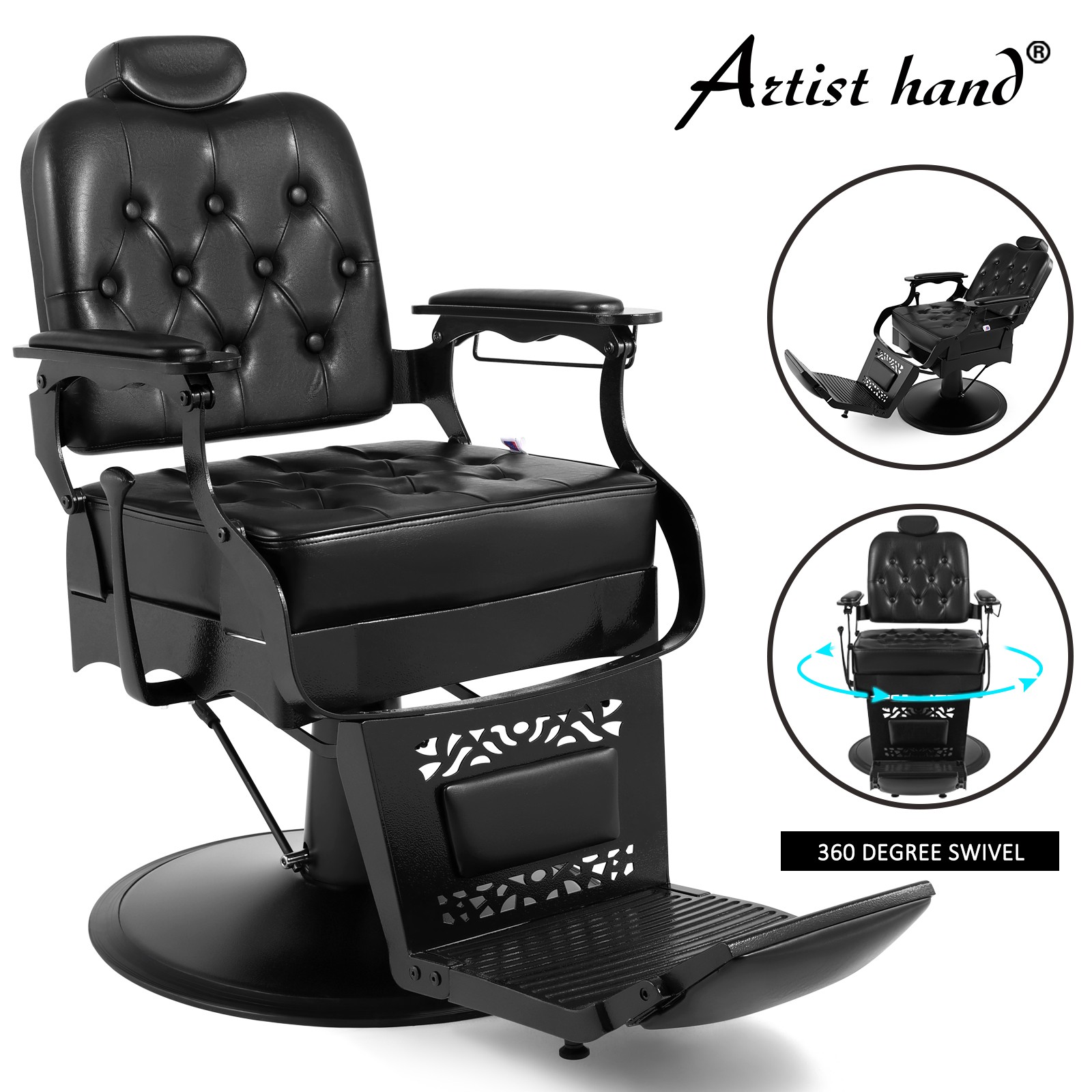 Artist hand All Purpose Recline Heavy Duty Hydraulic Barber Chair Salon Styling