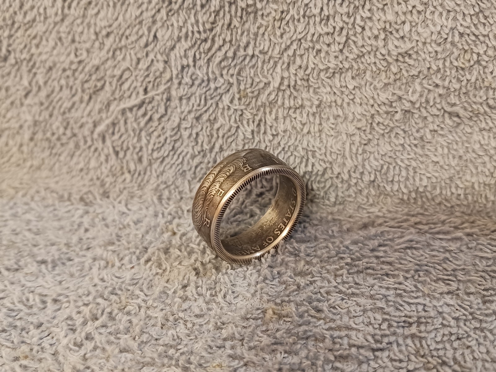 2003 90% Silver Kennedy Half Dollars size 12 coin ring handmade