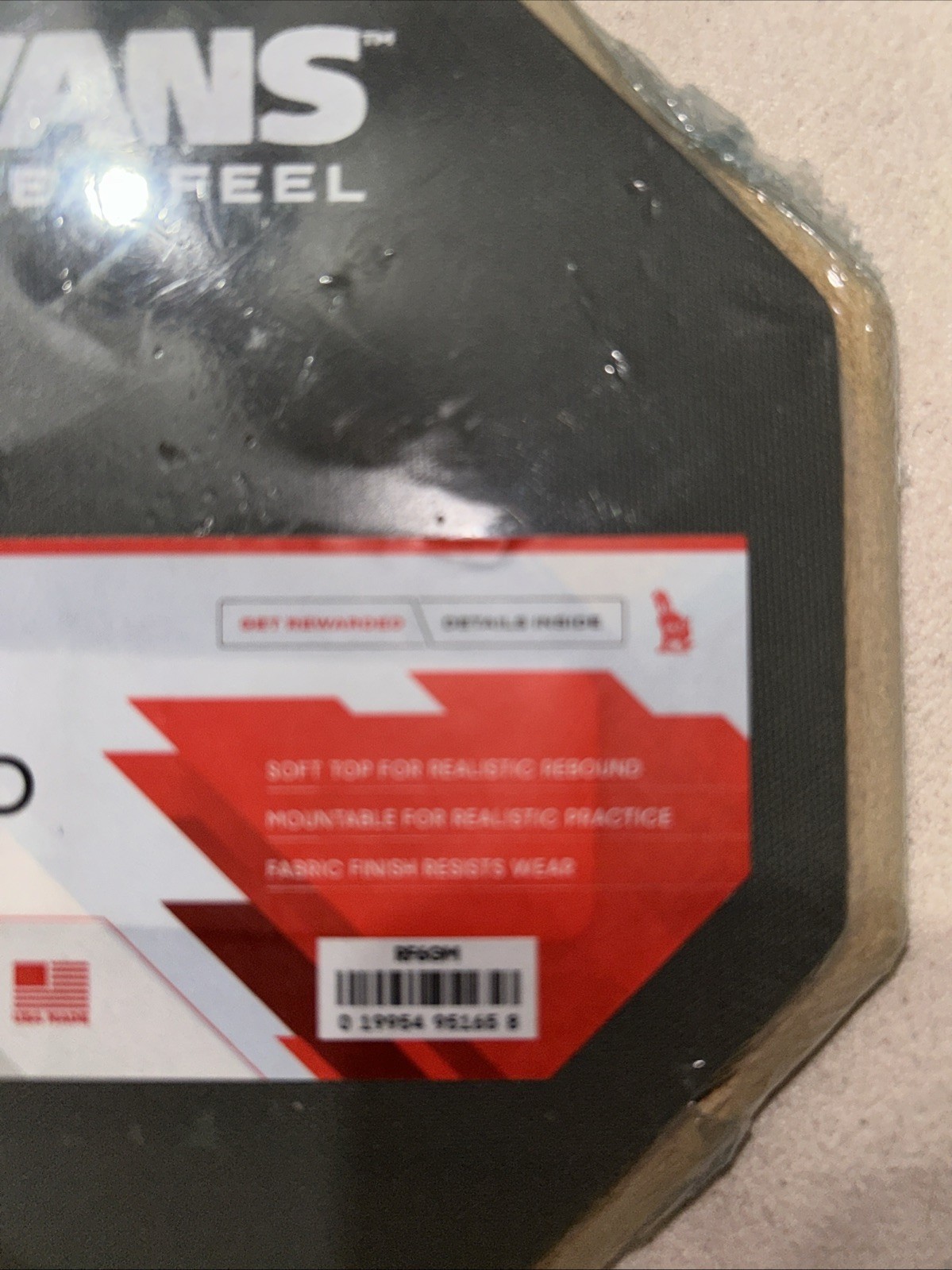Evans RealFeel Mountable Practice Pad 6" Single Sided Gum Rubber+Stand Insert