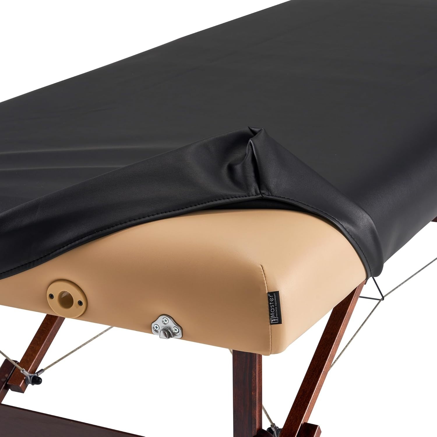Water-Resistant Fitted Massage Table Cover, Black -