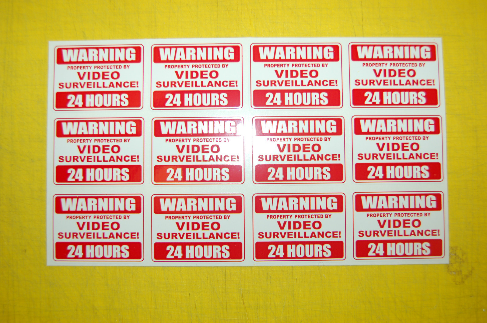 12  24 hour SECURITY sign SURVEILLANCE camera DECAL STICKER property home ALARM