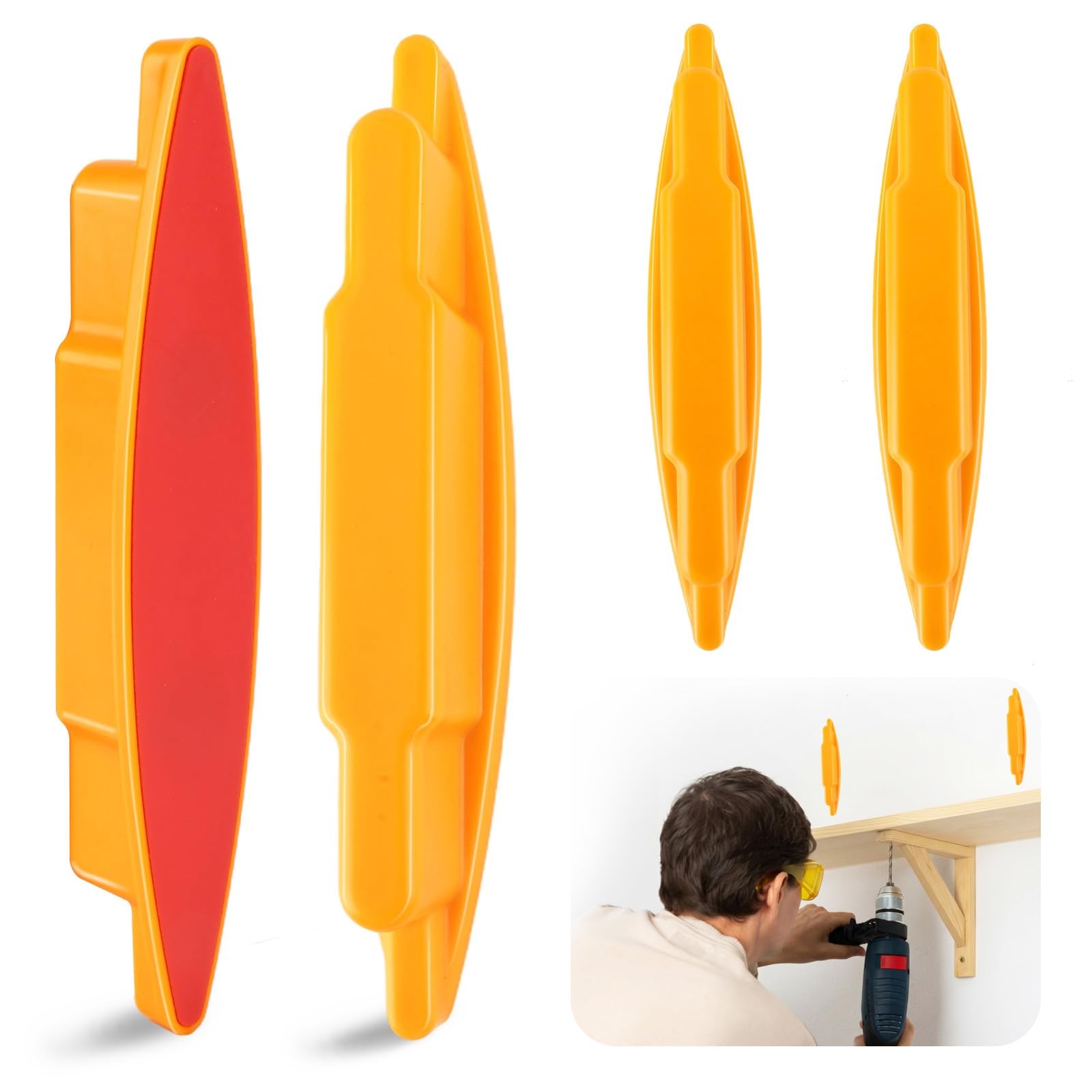 4Pcs Magnetic Stud Finder, No Batteries Required, Easy to Use Wall Scanner De...