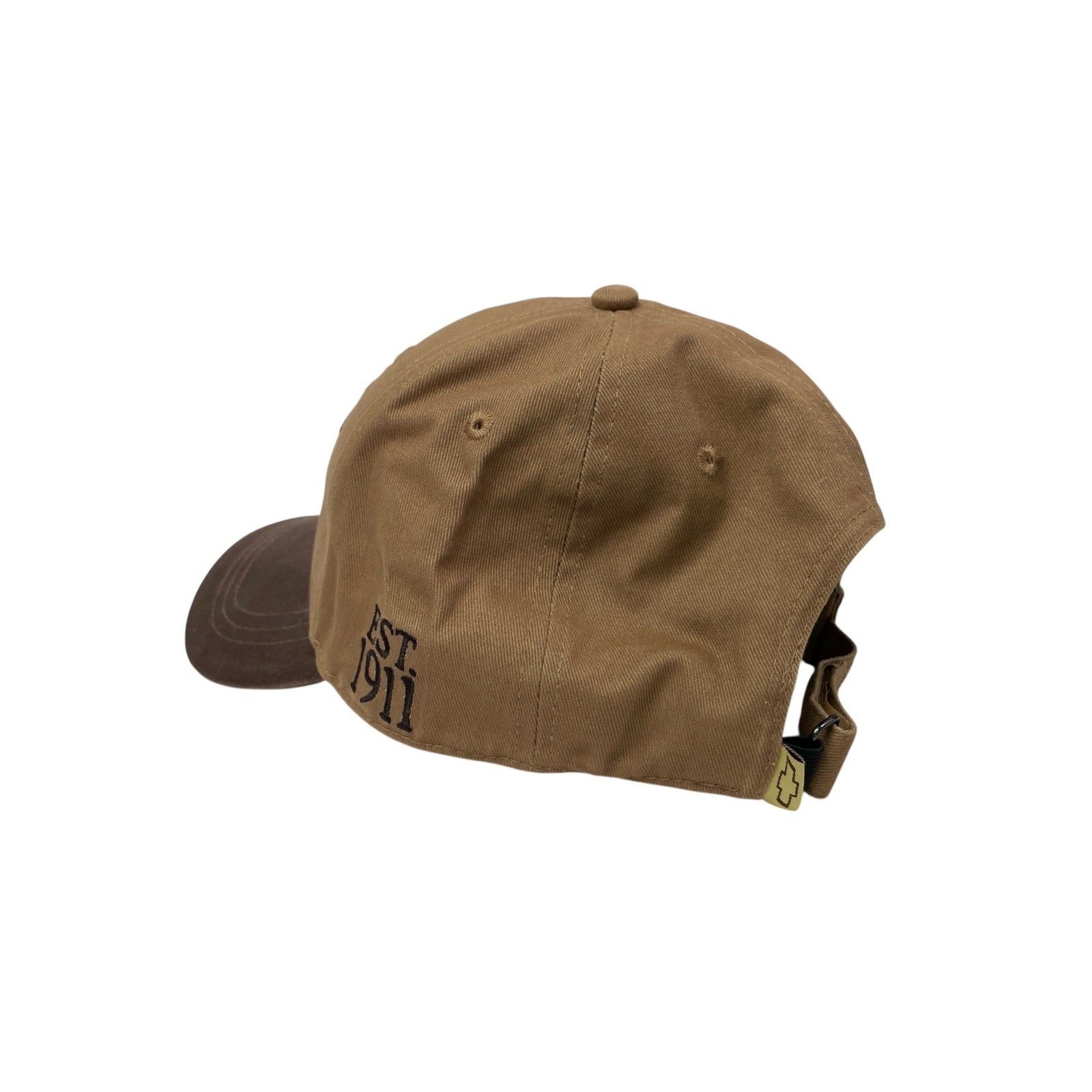 Open Road Chevrolet Unisex Tan Brown Colorblock Embroidered Strapback Hat Cap OS