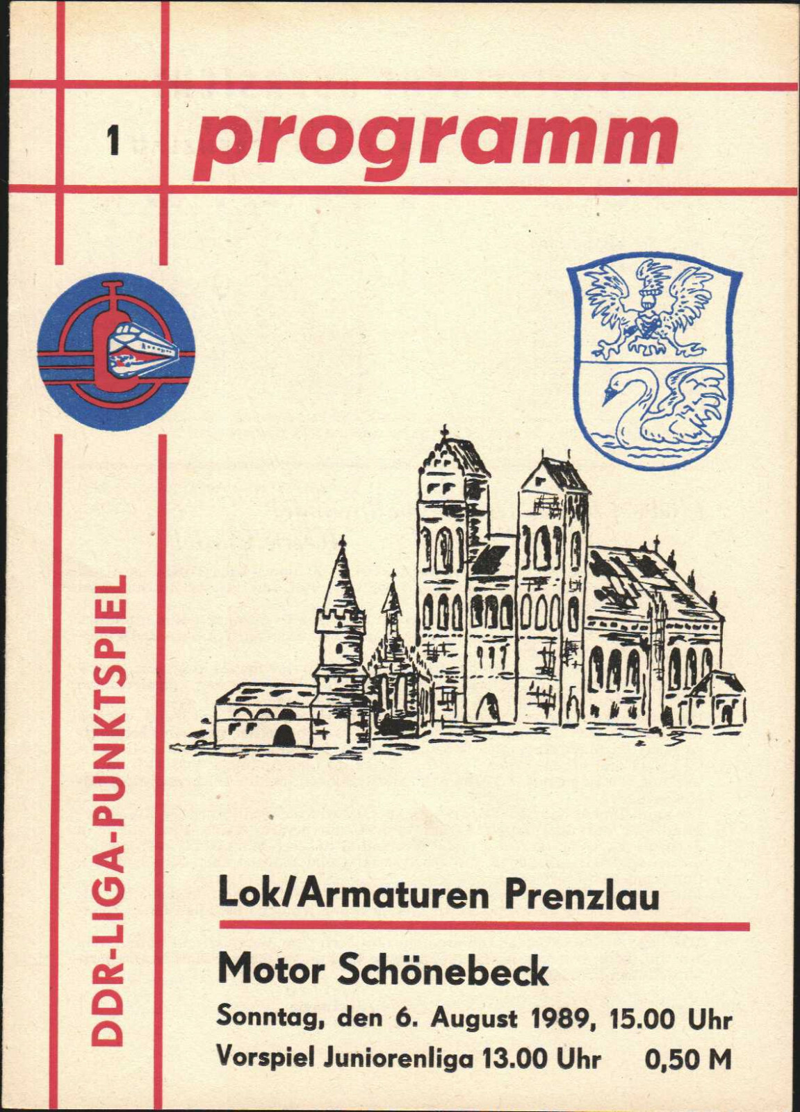 DDR League 89/90 BSG Lok/Armaturen Prenzlau - Motor Schönebeck, 06.08.1989