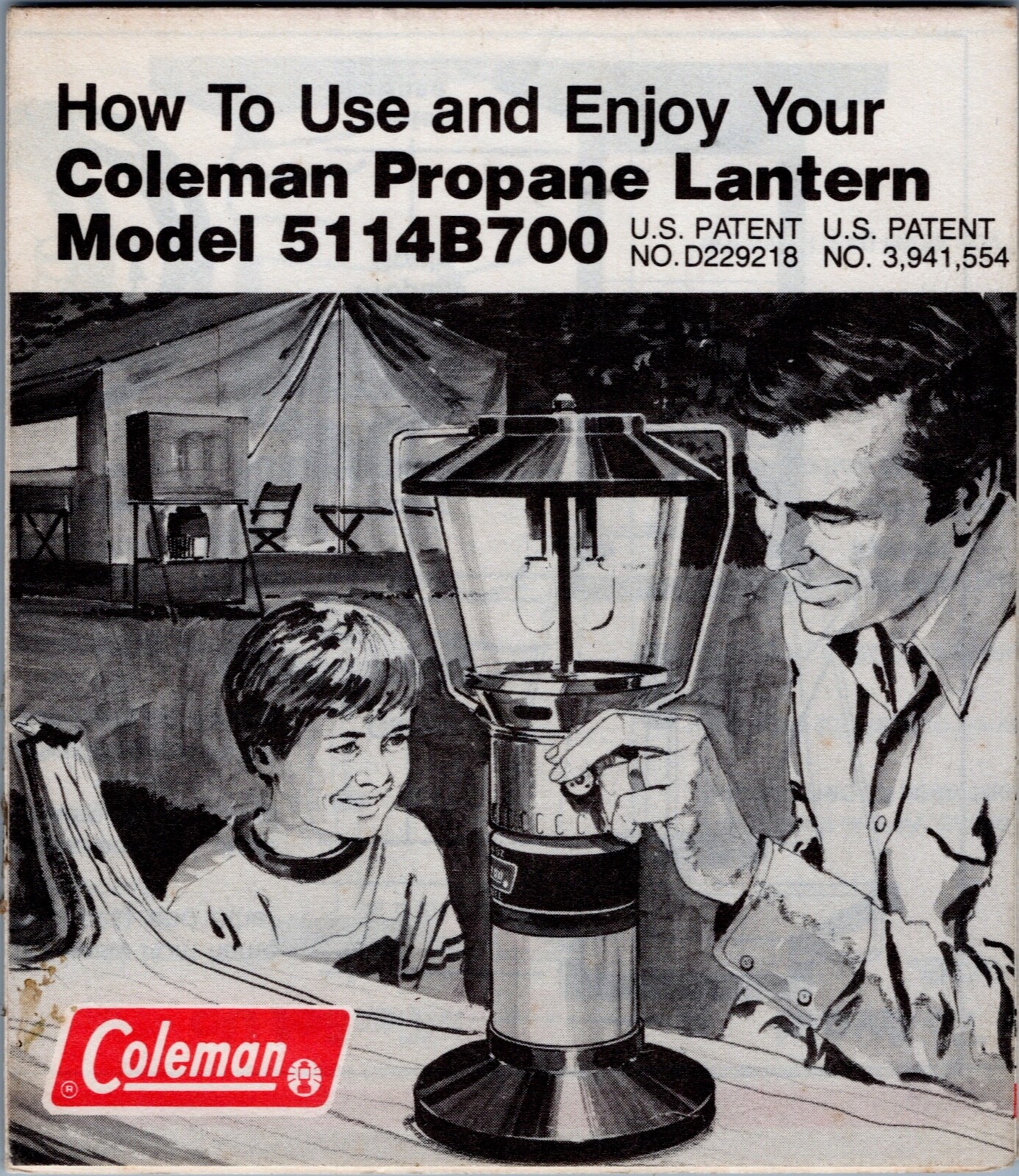 1960 Coleman Propane Lantern Model 5114B700 Manual Usage Guide