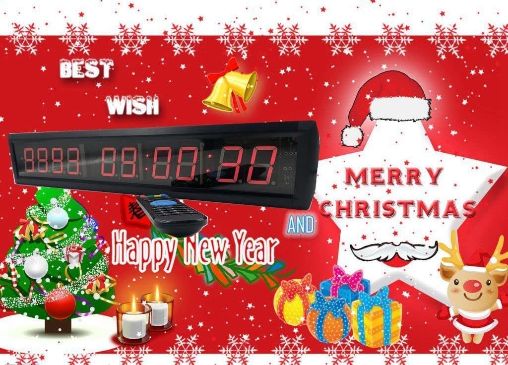 1.8-inch 10 Digits Red Color LED Timer Countdown/Up Wall Mounted Clock with D...