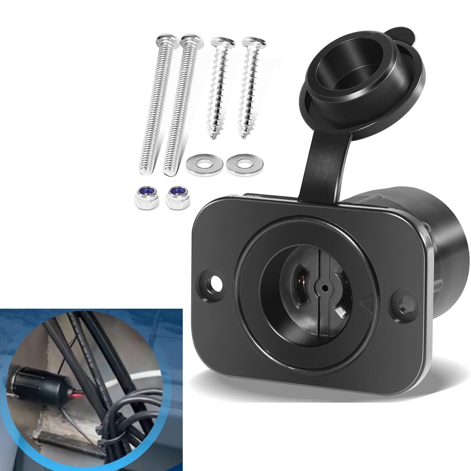 for Scotty 2126 12V Downrigger Receptacle Marinco Electric Socket