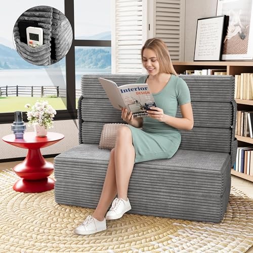 5-Fold Convertible Sofa Bed with 18-Inch Backrest – Folding Sofa Bed Chair for