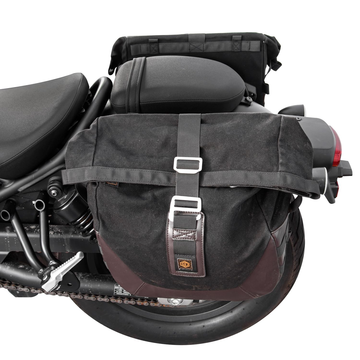 Motorcycle Quick Release Retro Side Saddle Bag Travel Touring Luggage Tool Ba...