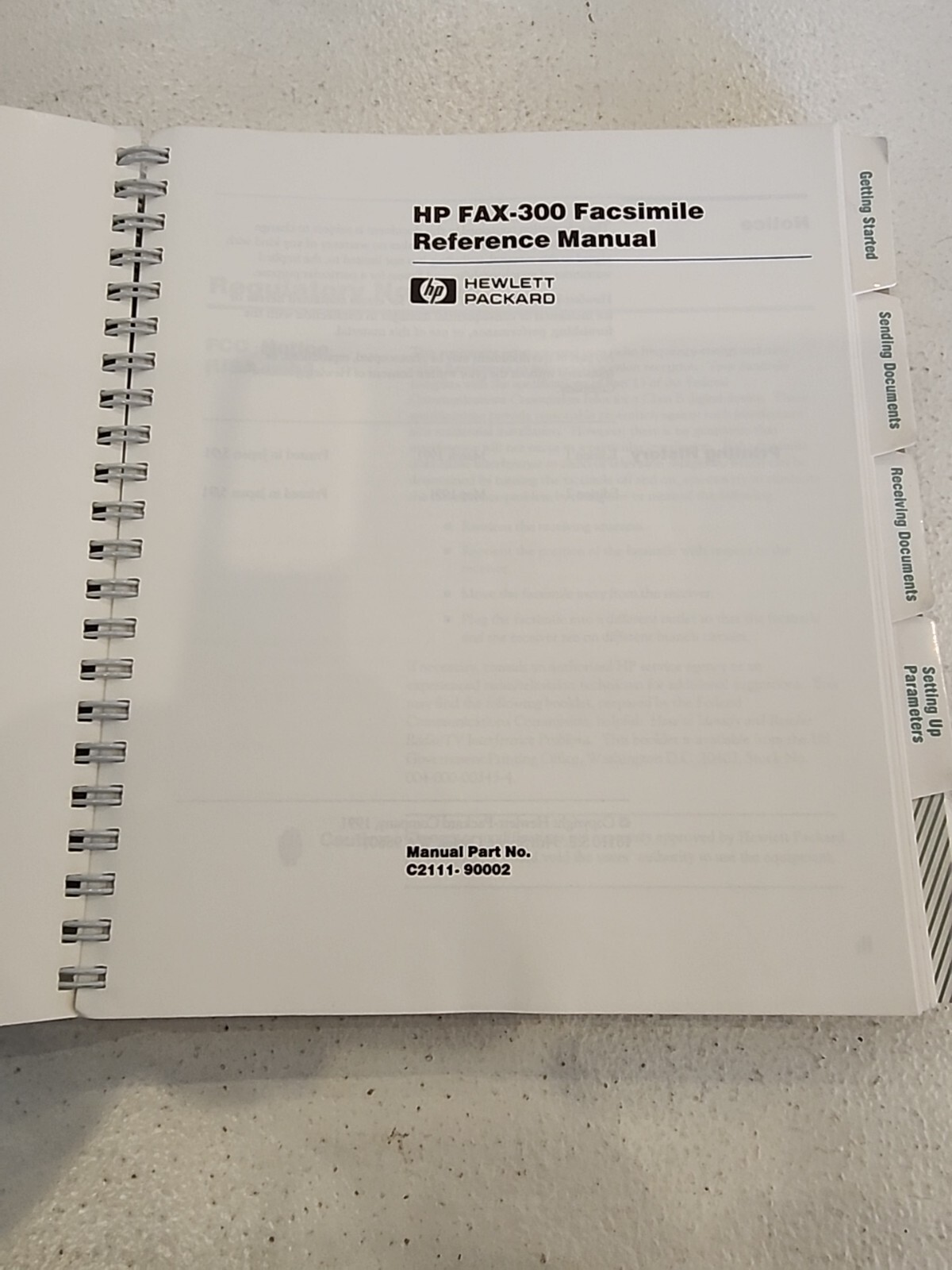 HP FAX-300 Facsimile Machine Reference Manual & Setup Guide - MANUALS ONLY 1991