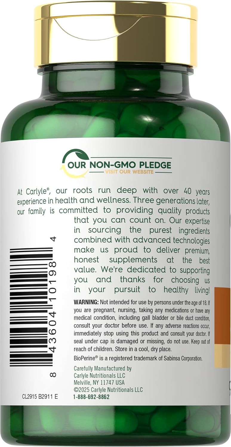 Tumeric Curcumin Max Potency and Ginger Complex 3000 mg, 120 Softgels by Carlyle