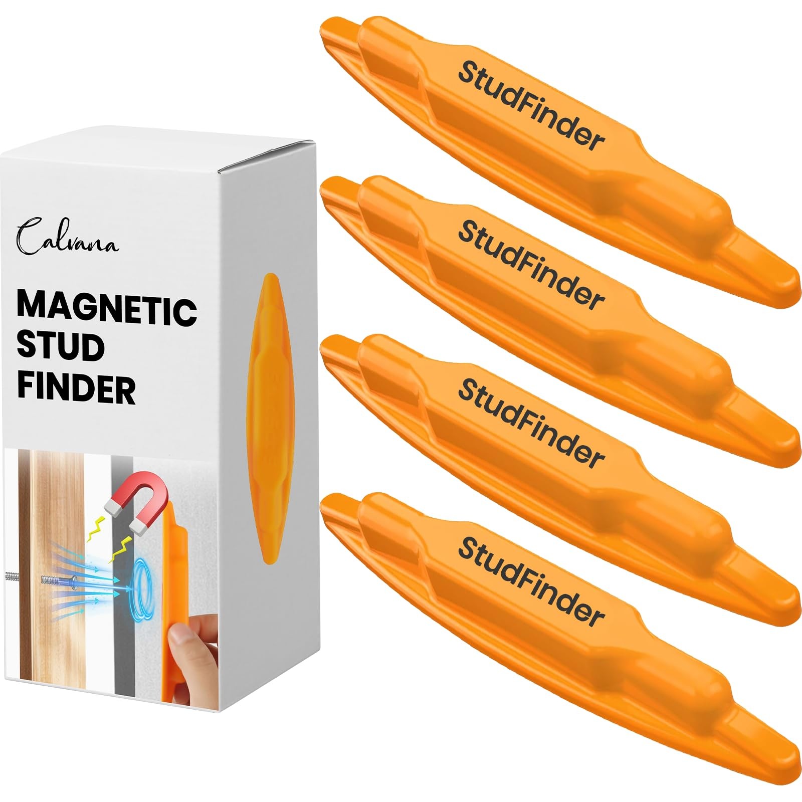 (4-Pack) Calvana Magnetic Stud Finder Wall Scanner, Magnet, Wall...