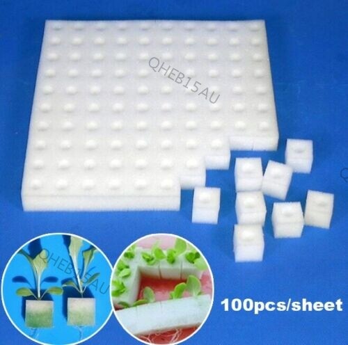 100x White Soilless Hydroponic Sponge Nursery Plants Growth Cultivation 22H