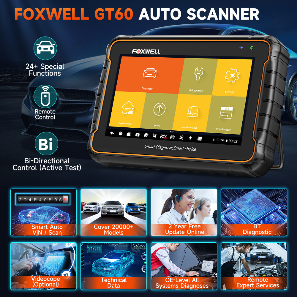 FOXWELL GT60 All System OBD2 Bidirectional Scanner Diagnostic Tool TPMS DPF
