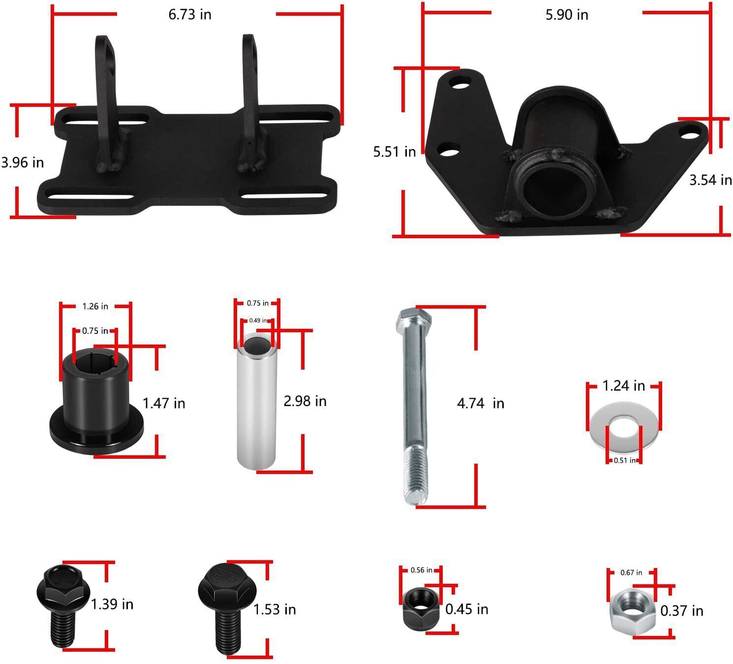 LS Conversion Engine Swap Mounts Adjustable with Hardware for GM Body LS1 2 LSX