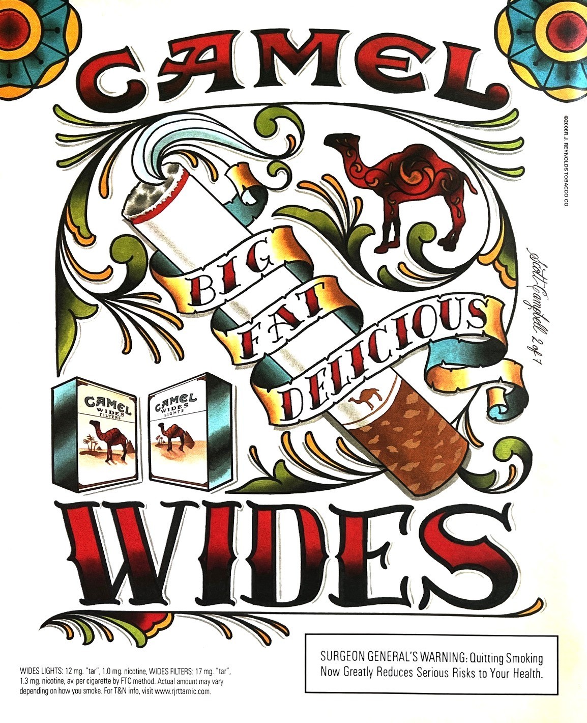 2006 CAMEL CIGARETTES Genuine Vintage Print Ad Wides 10" x 12"