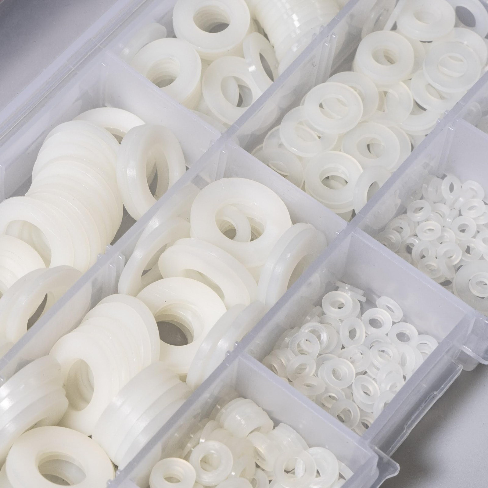 Nylon Flat Washers Assortment Kit for Mechanical and Electrical Use, 9 Sizes ...