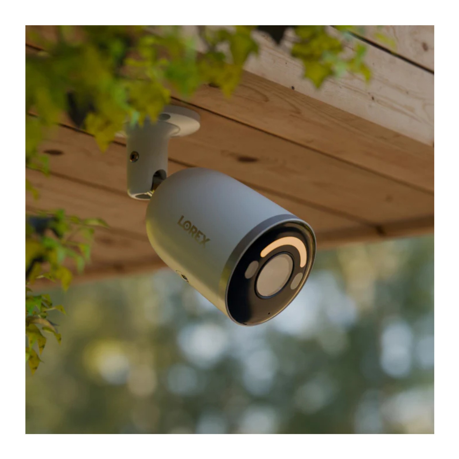 Lorex 4K Wired IP Bullet Camera Color Night Vision Smart Lighting (White)