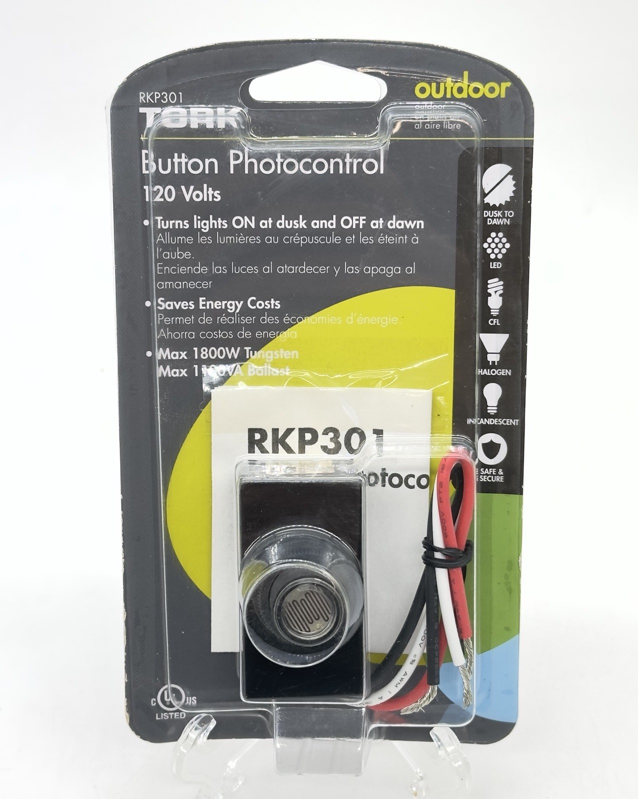 Tork RKP301 Dusk to Dawn Outdoor Button Photo Control 120V NEW SEALED SHIPS FAST