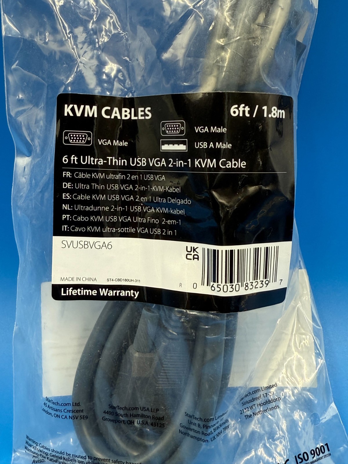 StarTech Ultra Thin USB KVM Cable 6 feet SVUSBVGA6 ✅❤️️✅❤️ BRAND NEW!!! ✅❤️️✅❤️