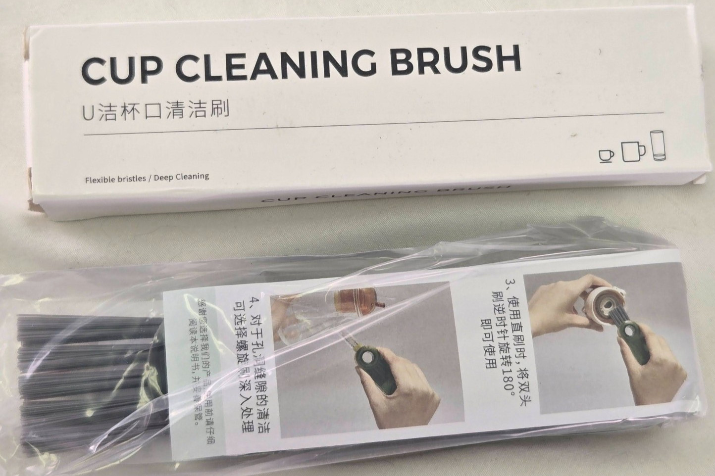 3-in-1 Cup Cleaning Brush for Bottle Cup Lids Multi-Use Cleaner Kit *Pick Color*