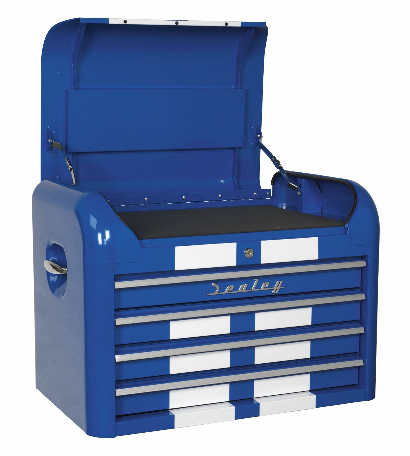 Sealey AP28104BWS Topchest 4 Drawer Retro Style - Blue with White Stripes