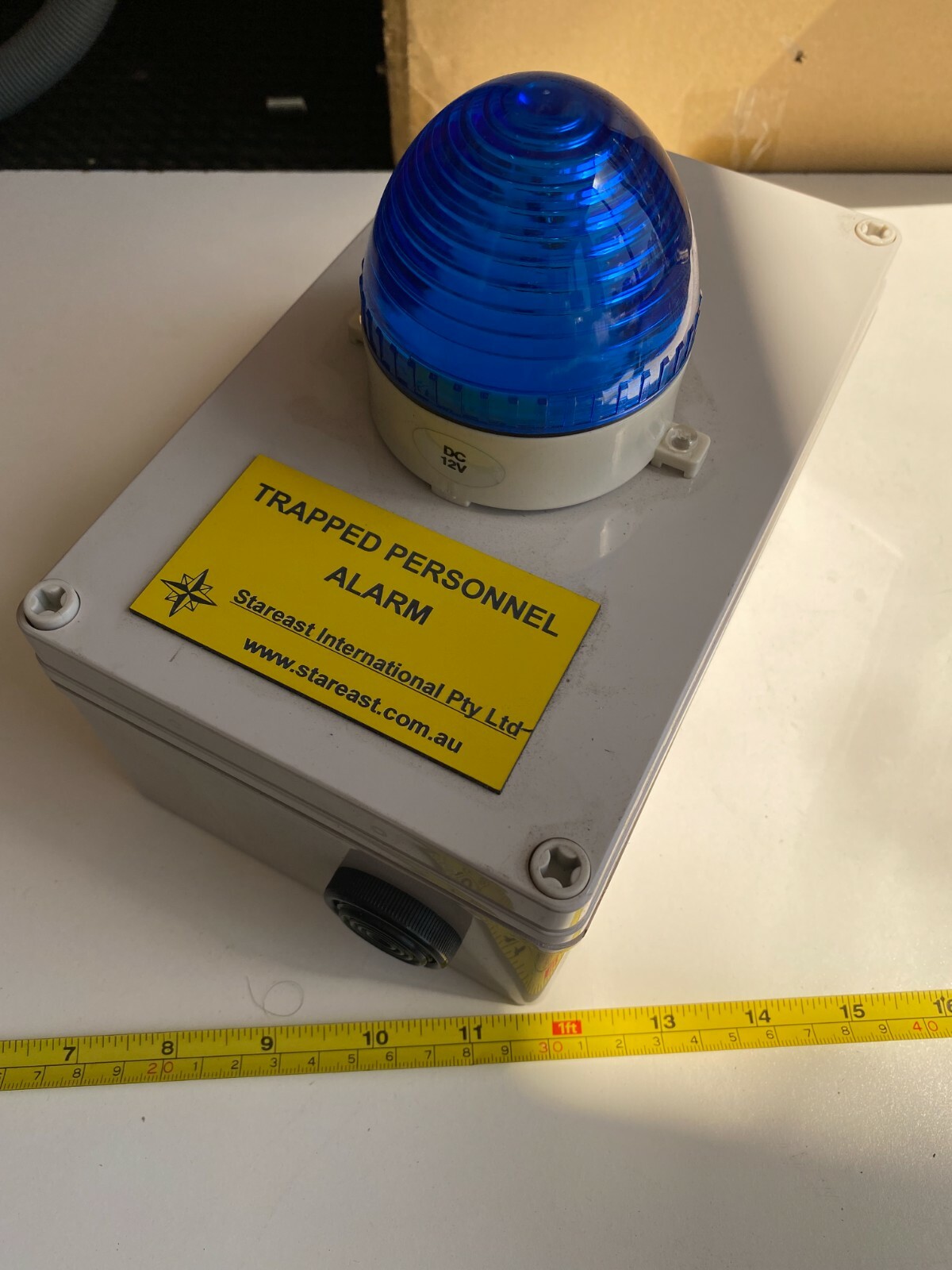 TRAPPED PERSONNEL ALARM WITH BLUE LIGHT 12V DC COLD ROOM COOL ROOM