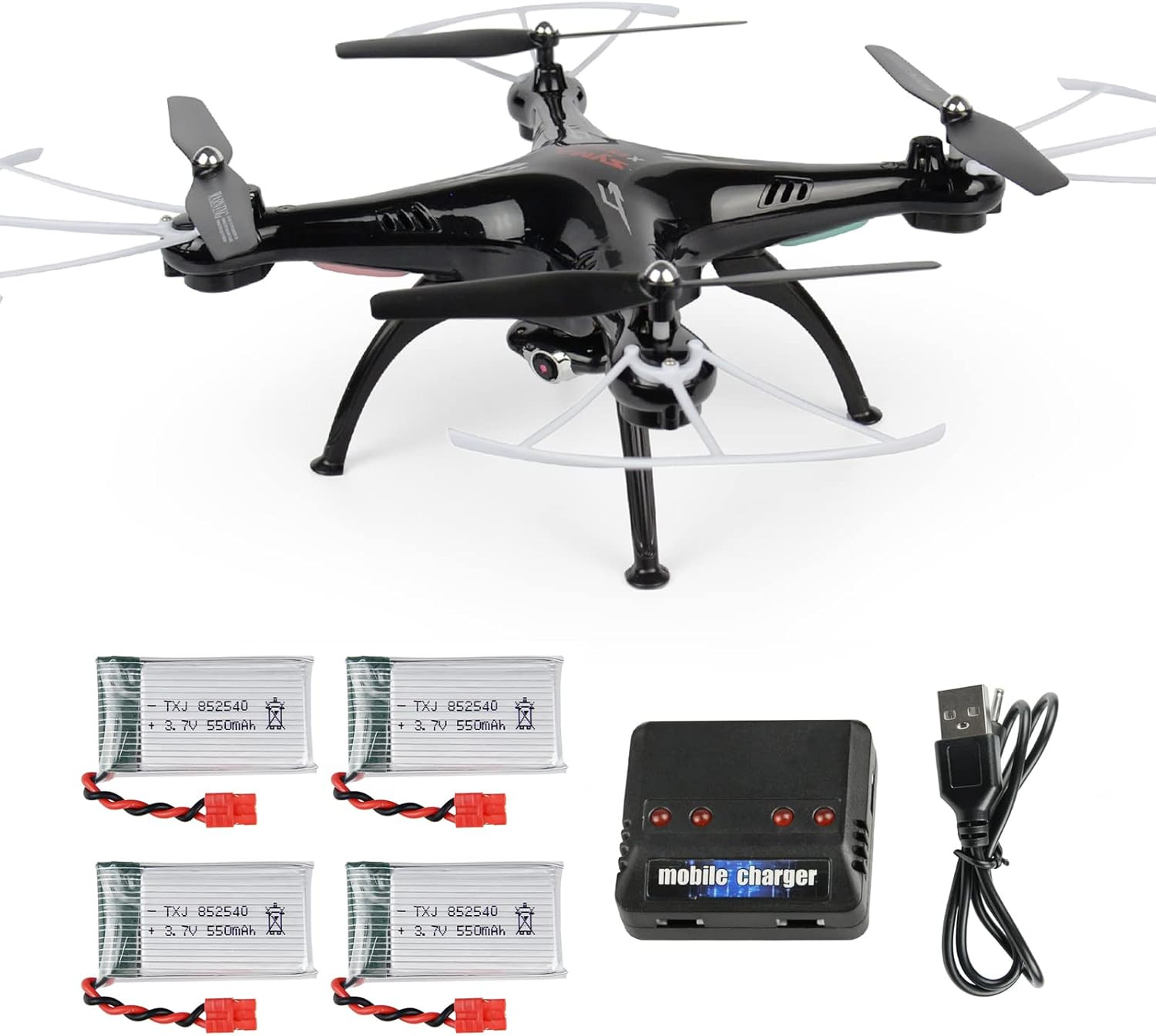 Syma X5SW-V3 Wifi FPV Drone with Camera, 4Pcs 550Mah Batteries and 4-In-1 Charge
