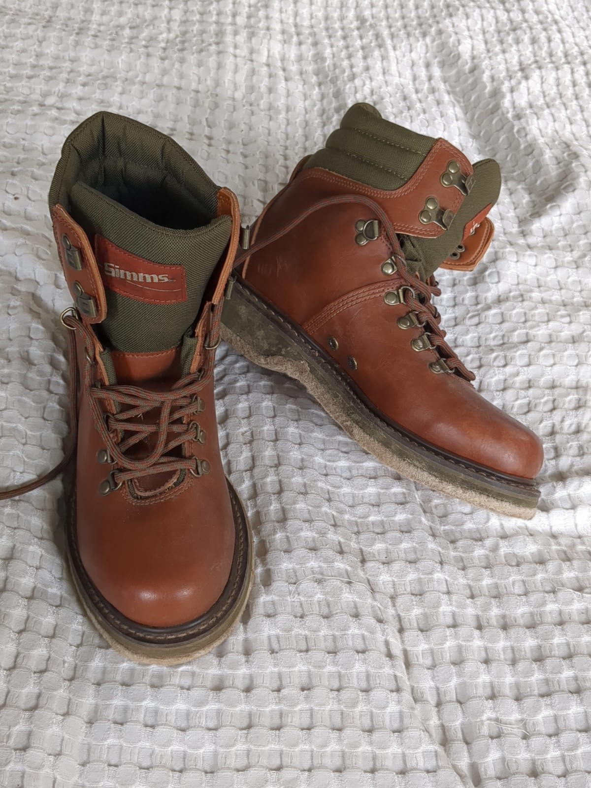 SIMMS Freestone Felted Fishing Wading Boots Size 8 Brown