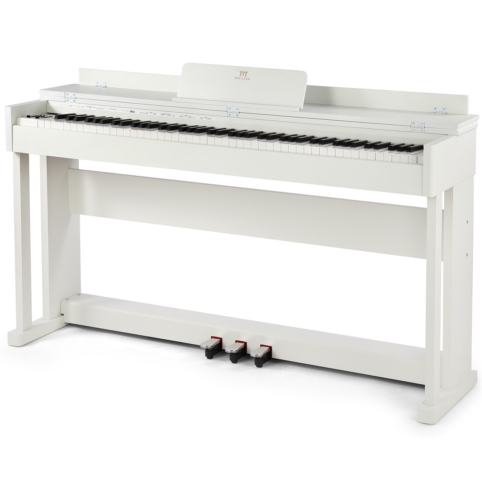 White Full Size 88Key Weighted Hammer Action Digital Piano Keyboard with 3-Pedal
