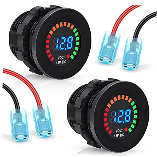 Pcs Battery Voltage Meter Waterproof Dc 1v LED Voltmeter Battery Monitor 2