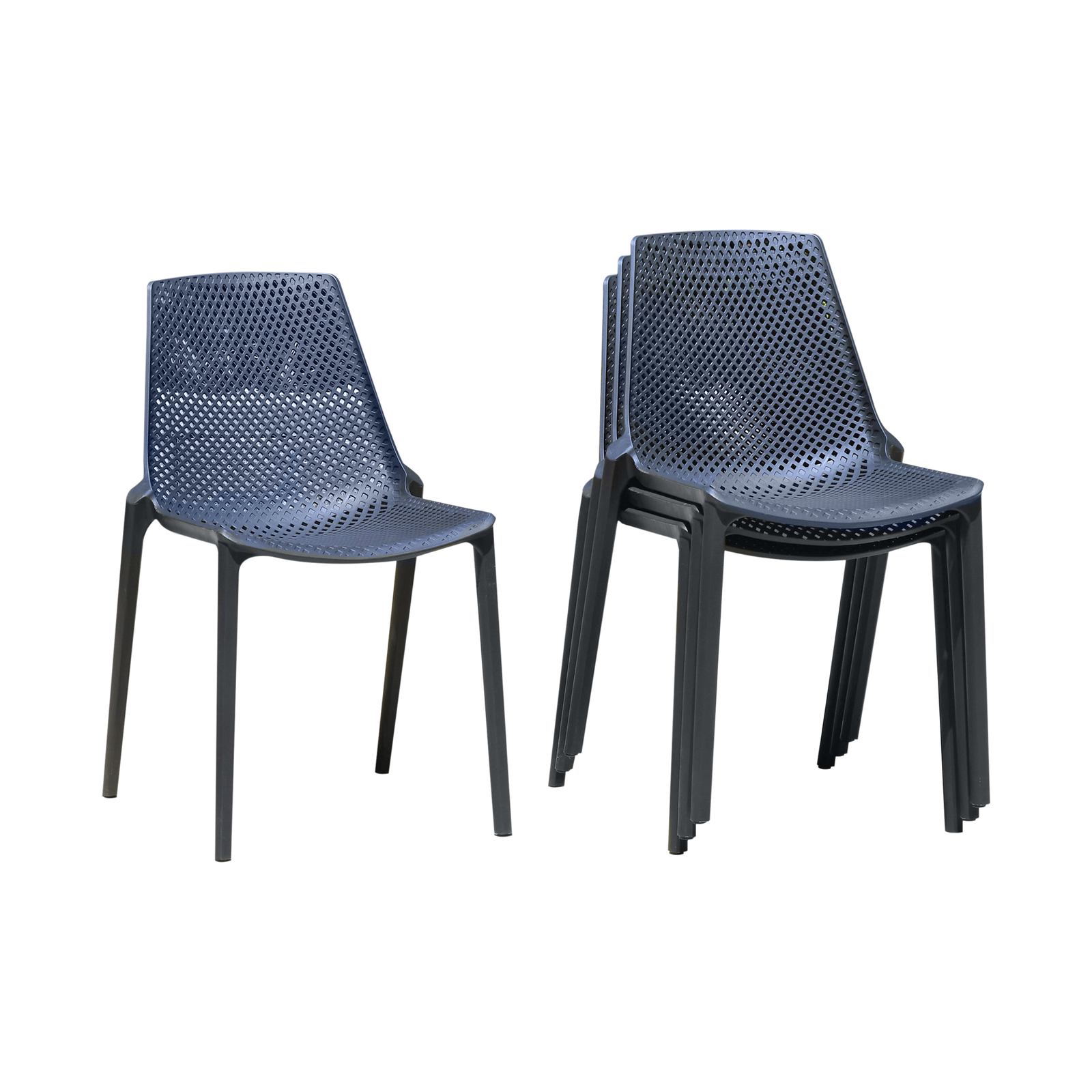 Amazonia Blois 2-Piece Outdoor Dining Chairs | Eucalyptus | Gray Chairs