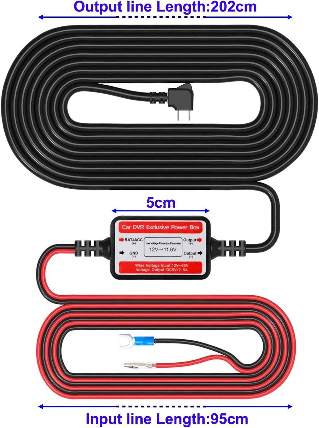 Easy-Install Mini USB Dash Cam Hardwire Kit - 10ft for Effortless Power Supply