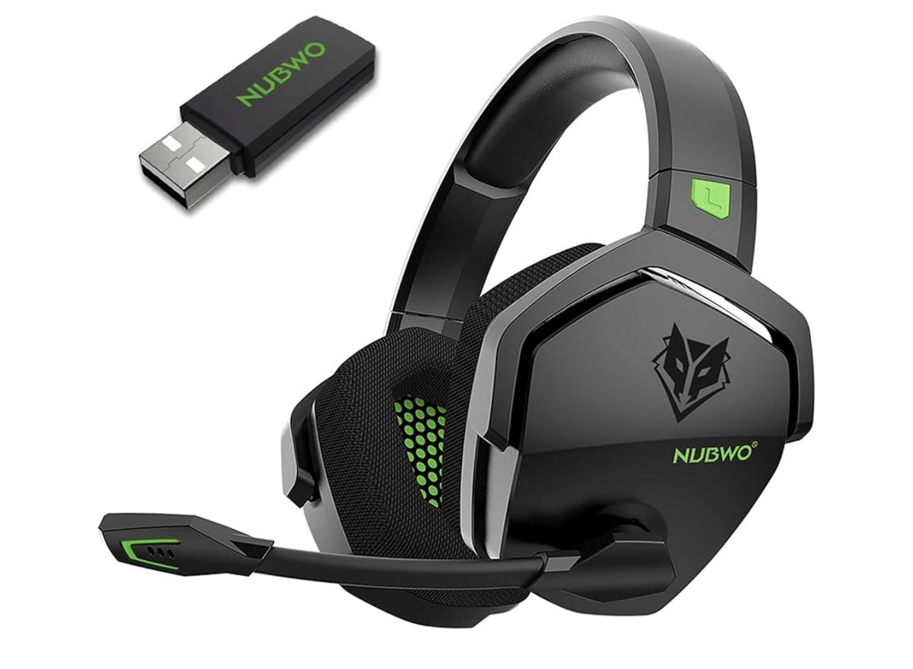 NUBWO G06-BT Wireless Gaming Headset Green Bluetooth USB 3.5mm Boom Mic