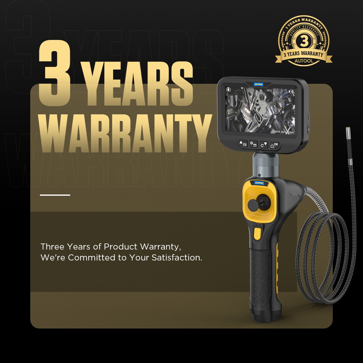 Industrial Endoscope Camera 360° Articulating Borescope Inspection 4-Way 360°