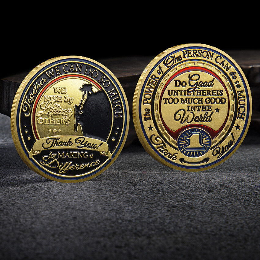 20PCS Thank You For Making A Difference Gold Plated Commemorative Challenge Coin