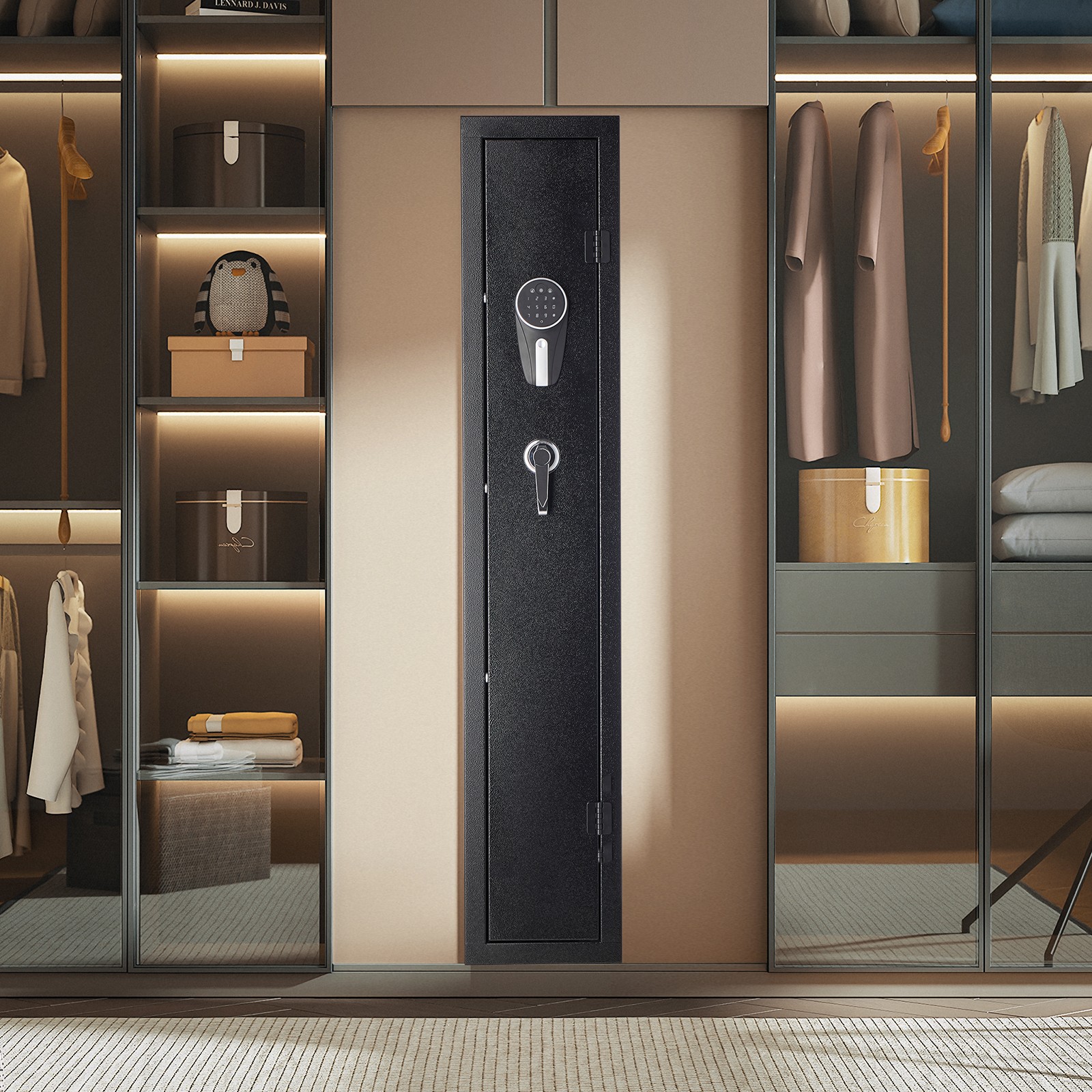 Uimoso Secure Gun Storage with Digital Lock & Adjustable Racks, Assembly Needed