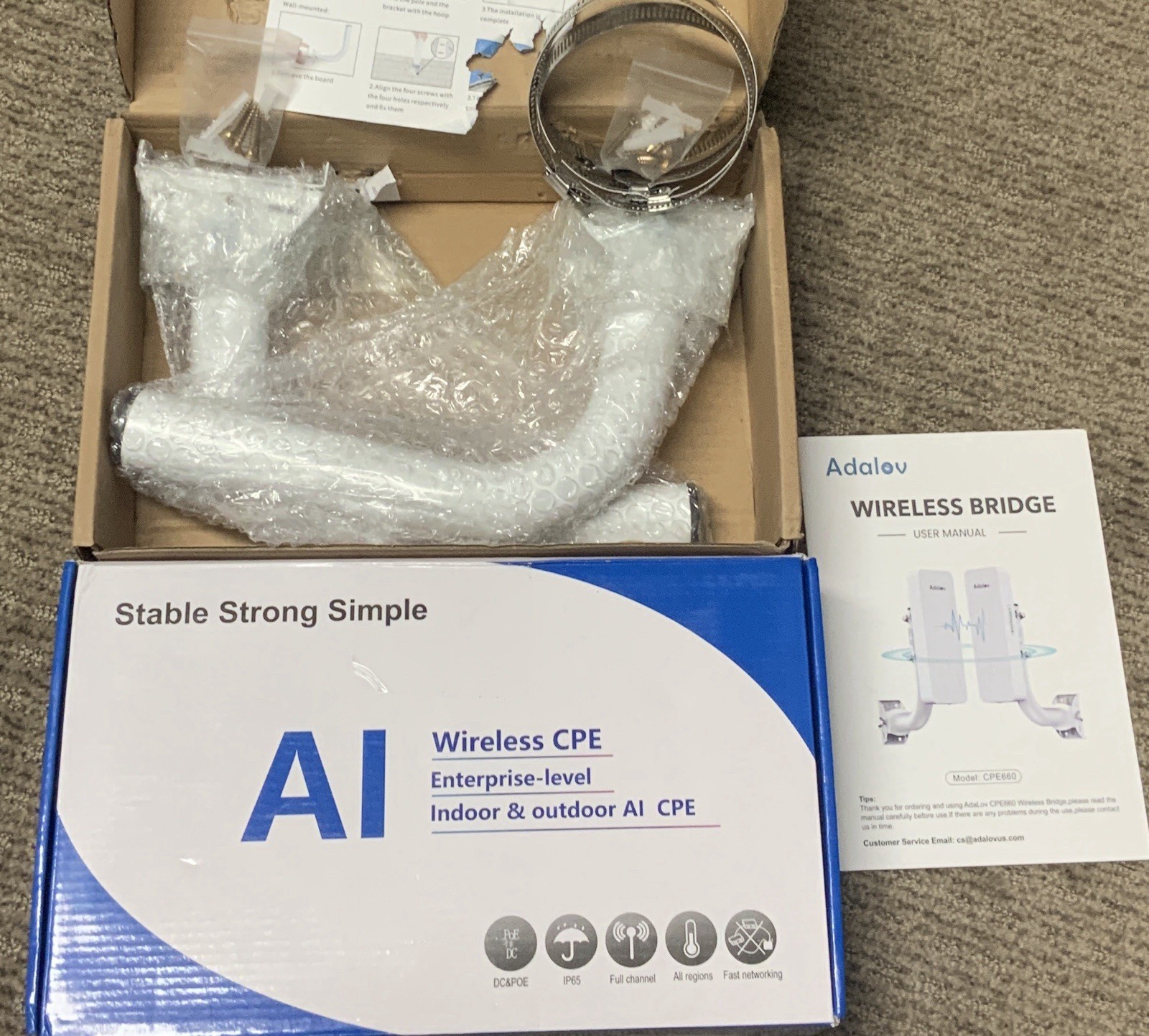 🏅Adalov Wireless Bridge, 3KM 5.8G Point to Point Outdoor CPE Long Range WiFi