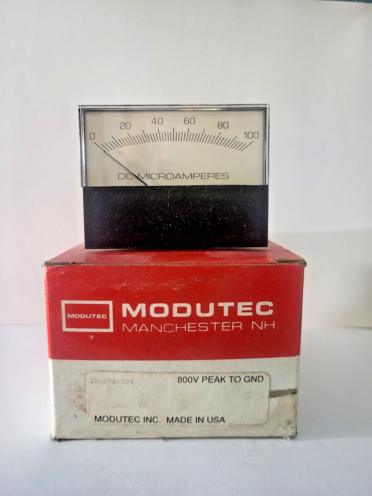 Modutec 2S-DUA-100 DC Microamperes Panel Meter 0-100 µA, S-Series, NOB