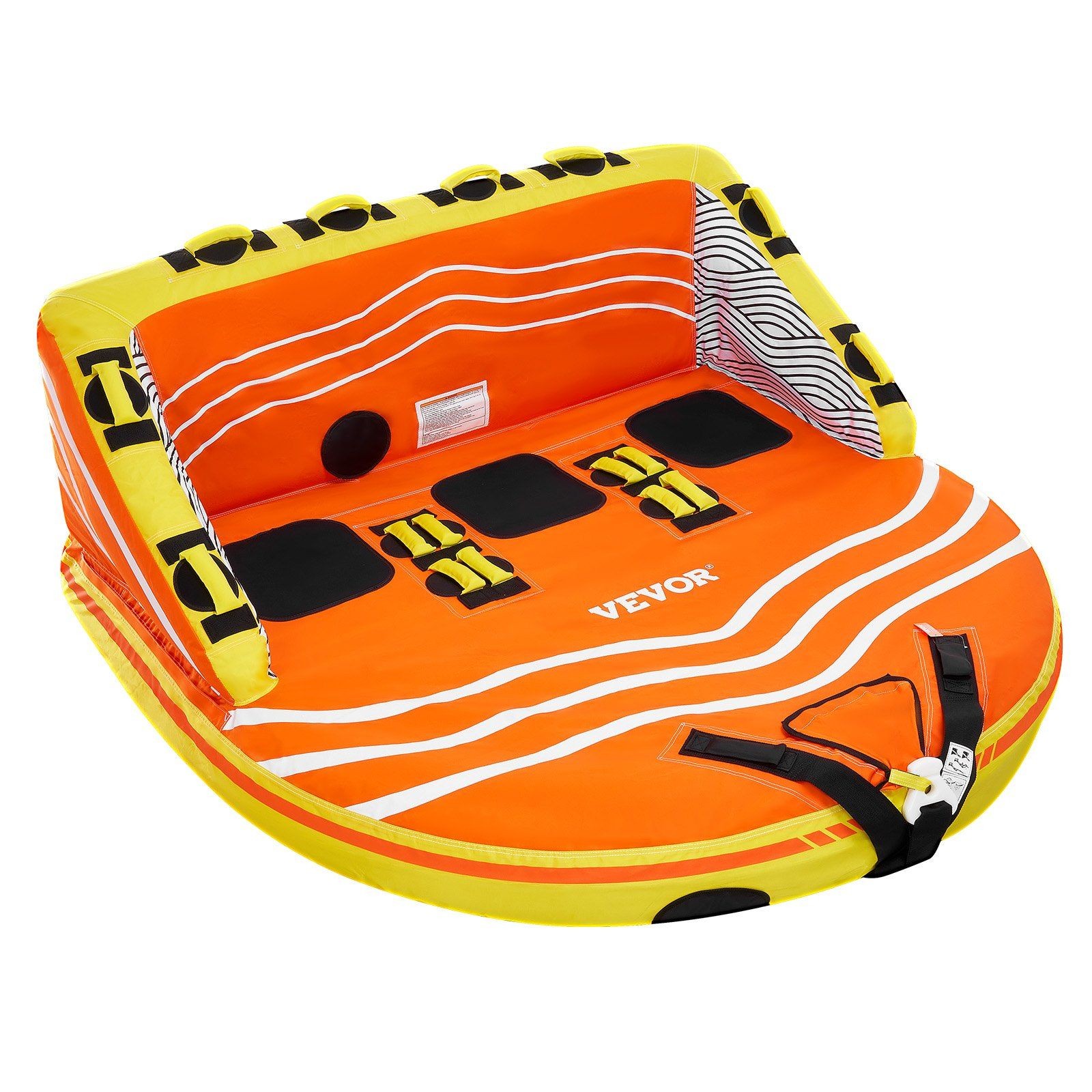 510lb 3-Rider Inflatable Towable Tube with 16 Handles & Dual Tow Points